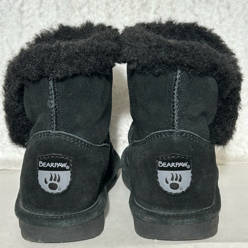 BearPaw Womens Black Heidi II Suede Upper Wool-Blend Lining Pull On Boots SZ 6 - Picture 4 of 12